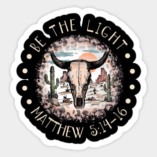 Be The Light Bull Skull Desert Sticker